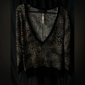 River Island Animal Print V-Neck Sweater